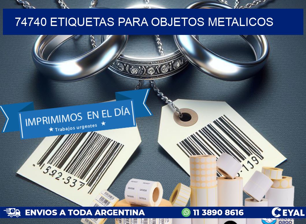 74740 etiquetas para objetos metalicos