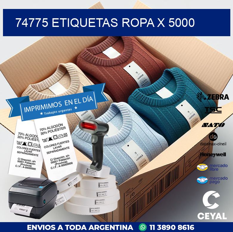 74775 ETIQUETAS ROPA X 5000
