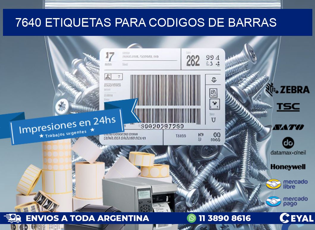 7640 ETIQUETAS PARA CODIGOS DE BARRAS