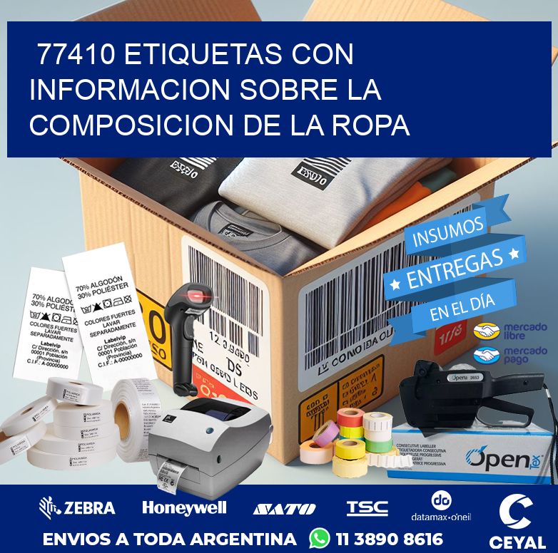77410 ETIQUETAS CON INFORMACION SOBRE LA COMPOSICION DE LA ROPA