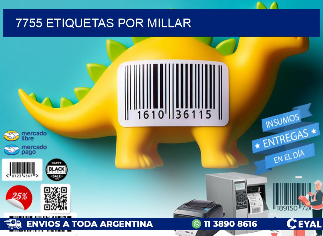 7755 etiquetas por millar