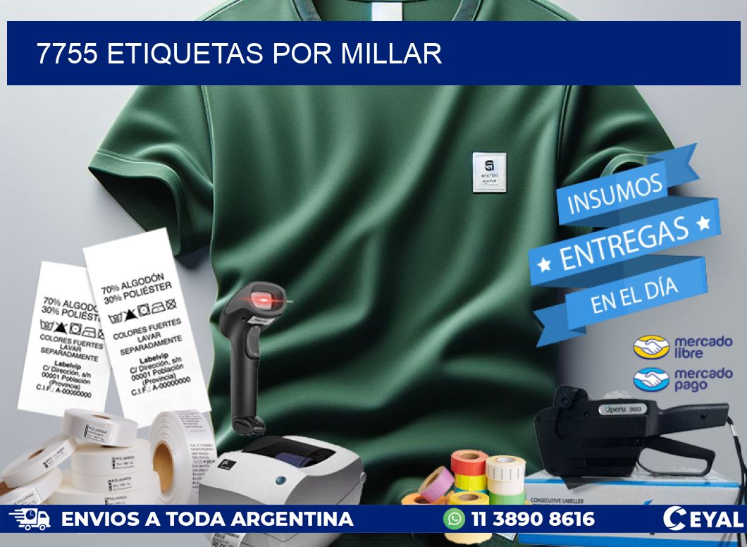 7755 etiquetas por millar
