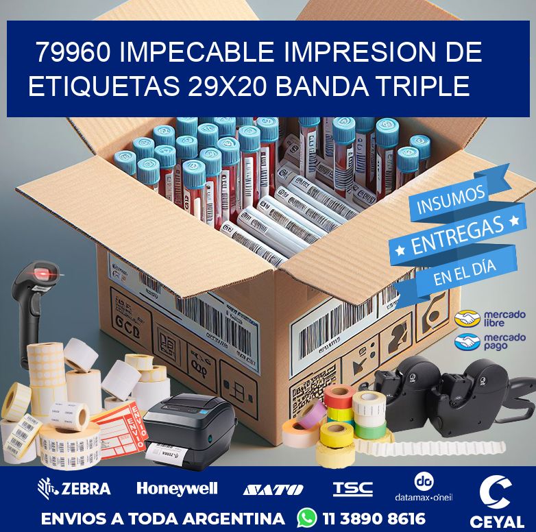 79960 IMPECABLE IMPRESION DE ETIQUETAS 29X20 BANDA TRIPLE