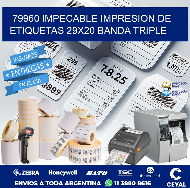 79960 IMPECABLE IMPRESION DE ETIQUETAS 29X20 BANDA TRIPLE