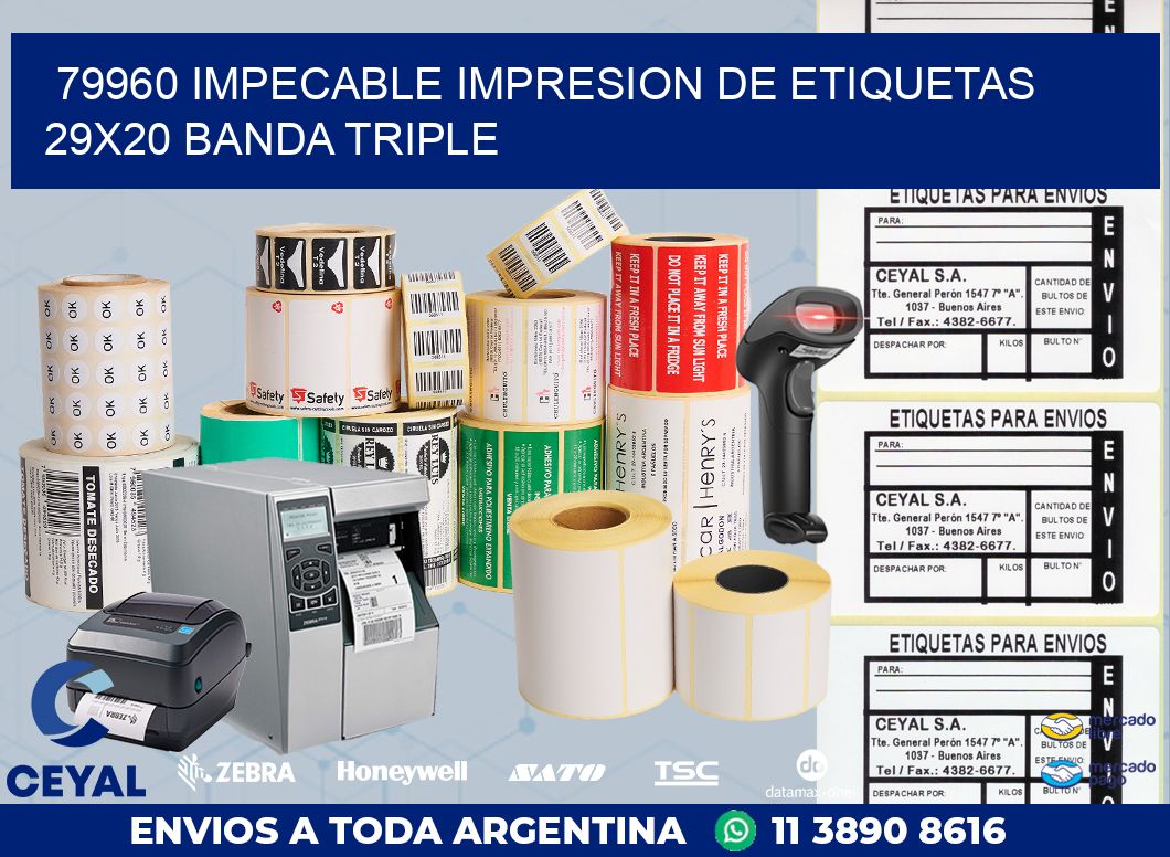 79960 IMPECABLE IMPRESION DE ETIQUETAS 29X20 BANDA TRIPLE