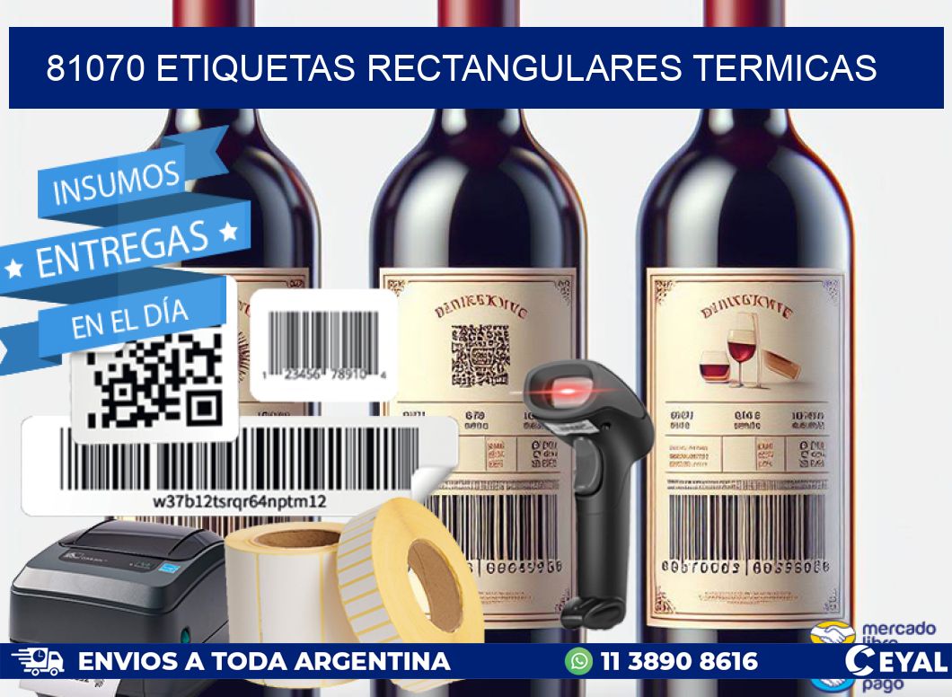 81070 etiquetas rectangulares termicas