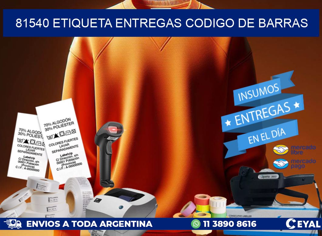 81540 ETIQUETA ENTREGAS CODIGO DE BARRAS