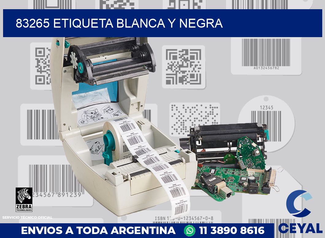 83265 ETIQUETA BLANCA Y NEGRA