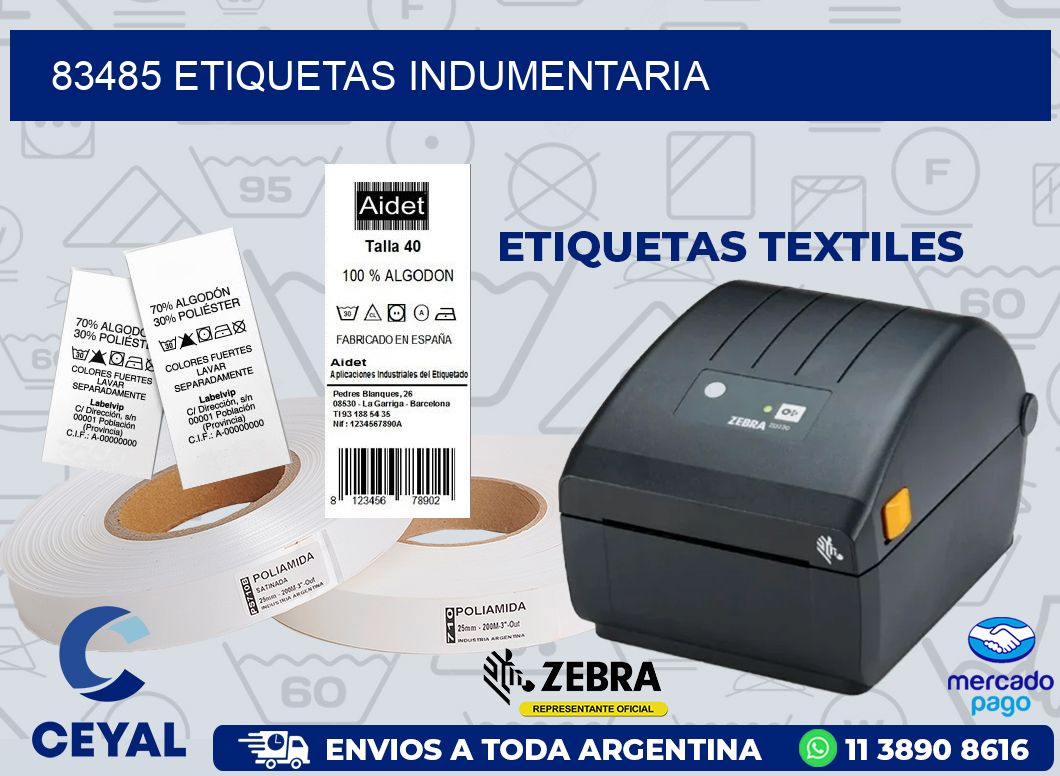 83485 ETIQUETAS INDUMENTARIA