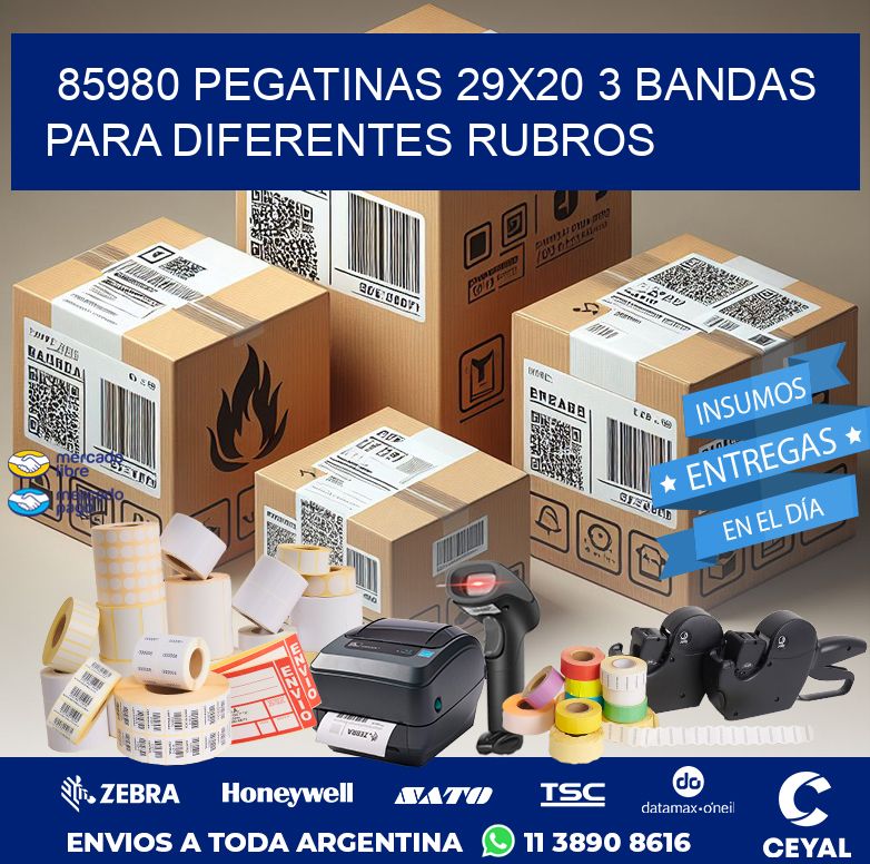 85980 PEGATINAS 29X20 3 BANDAS PARA DIFERENTES RUBROS