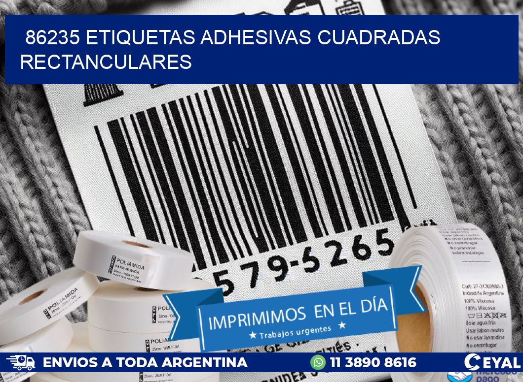 86235 etiquetas adhesivas cuadradas rectanculares