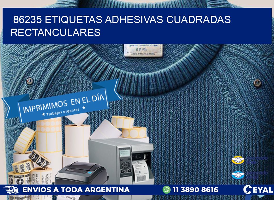 86235 etiquetas adhesivas cuadradas rectanculares