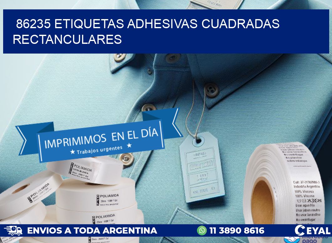 86235 etiquetas adhesivas cuadradas rectanculares