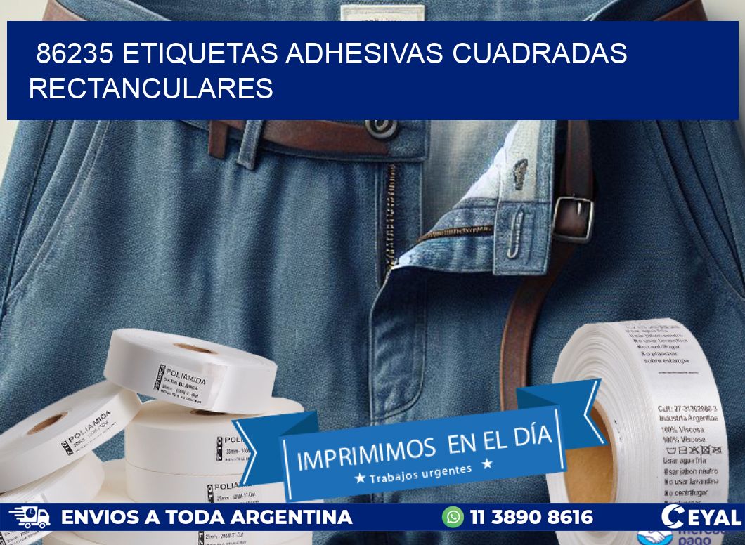 86235 etiquetas adhesivas cuadradas rectanculares