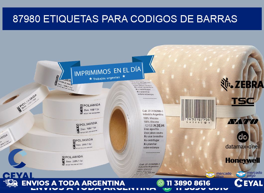 87980 ETIQUETAS PARA CODIGOS DE BARRAS
