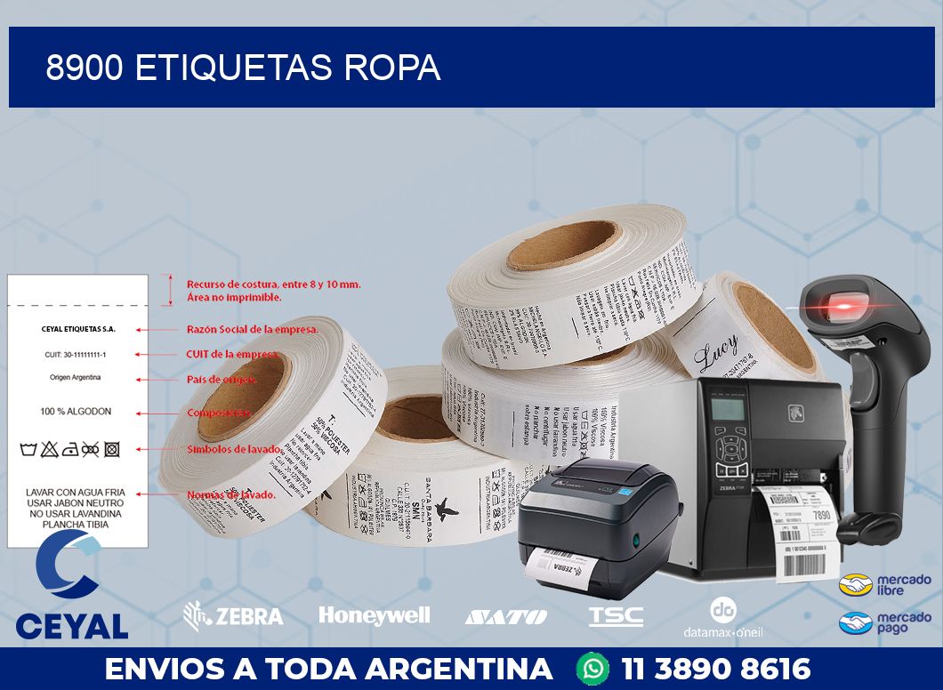 8900 ETIQUETAS ROPA