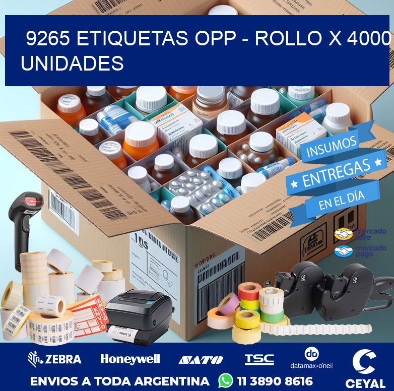 9265 ETIQUETAS OPP - ROLLO X 4000 UNIDADES