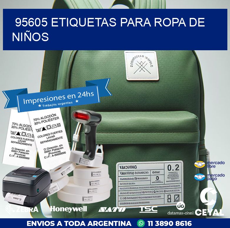 95605 ETIQUETAS PARA ROPA DE NIÑOS