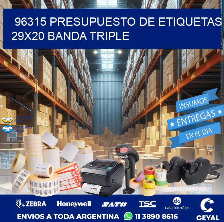 96315 PRESUPUESTO DE ETIQUETAS 29X20 BANDA TRIPLE