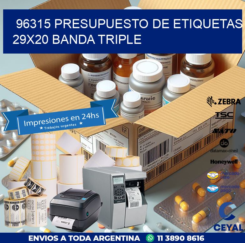 96315 PRESUPUESTO DE ETIQUETAS 29X20 BANDA TRIPLE