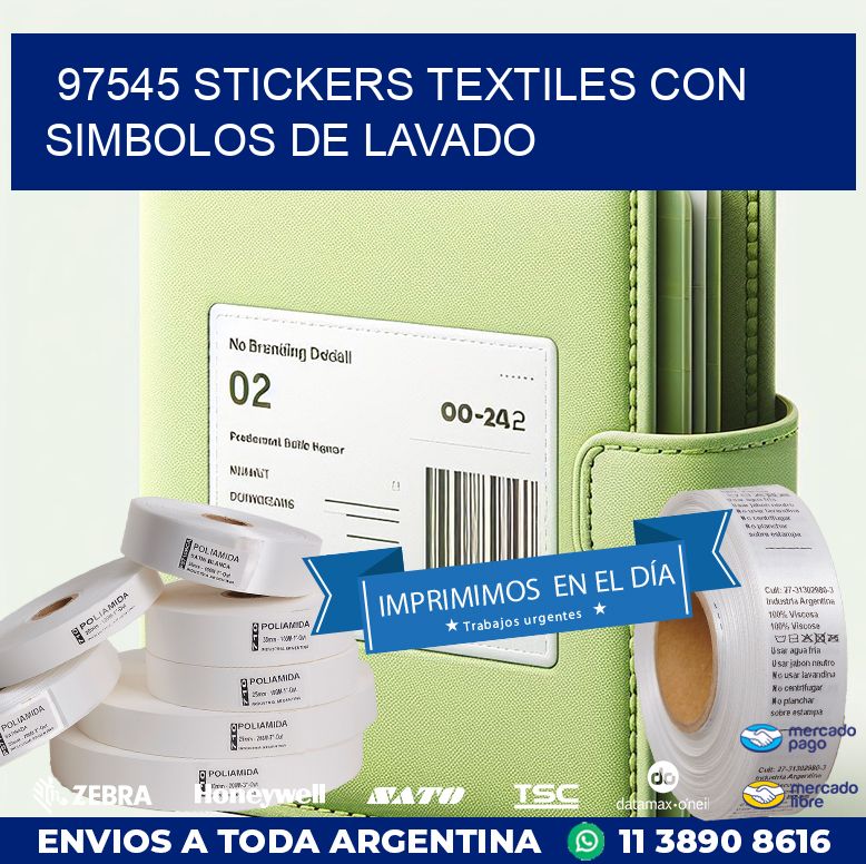 97545 STICKERS TEXTILES CON SIMBOLOS DE LAVADO
