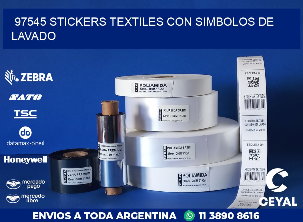 97545 STICKERS TEXTILES CON SIMBOLOS DE LAVADO