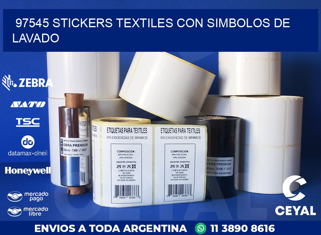 97545 STICKERS TEXTILES CON SIMBOLOS DE LAVADO