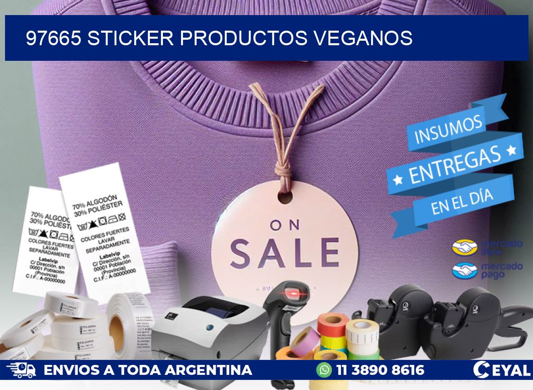 97665 STICKER PRODUCTOS VEGANOS