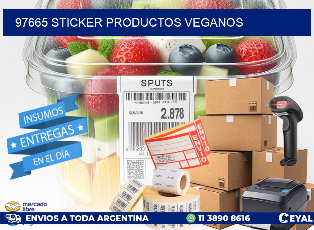 97665 STICKER PRODUCTOS VEGANOS