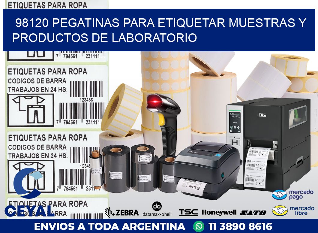 98120 PEGATINAS PARA ETIQUETAR MUESTRAS Y PRODUCTOS DE LABORATORIO