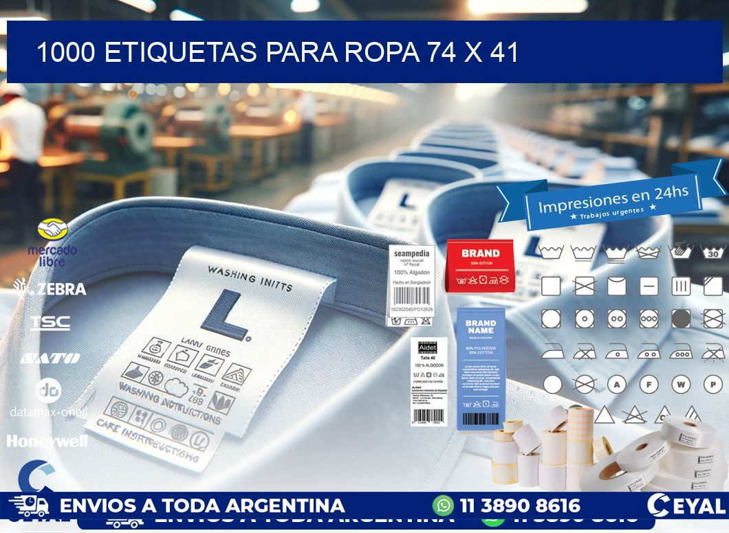 1000 ETIQUETAS PARA ROPA 74 x 41