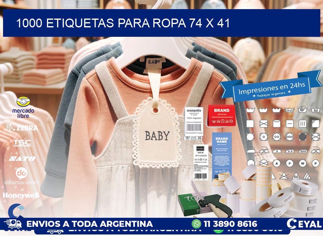1000 ETIQUETAS PARA ROPA 74 x 41