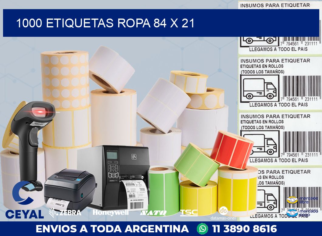 1000 ETIQUETAS ROPA 84 x 21