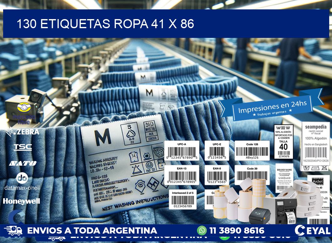 130 ETIQUETAS ROPA 41 x 86