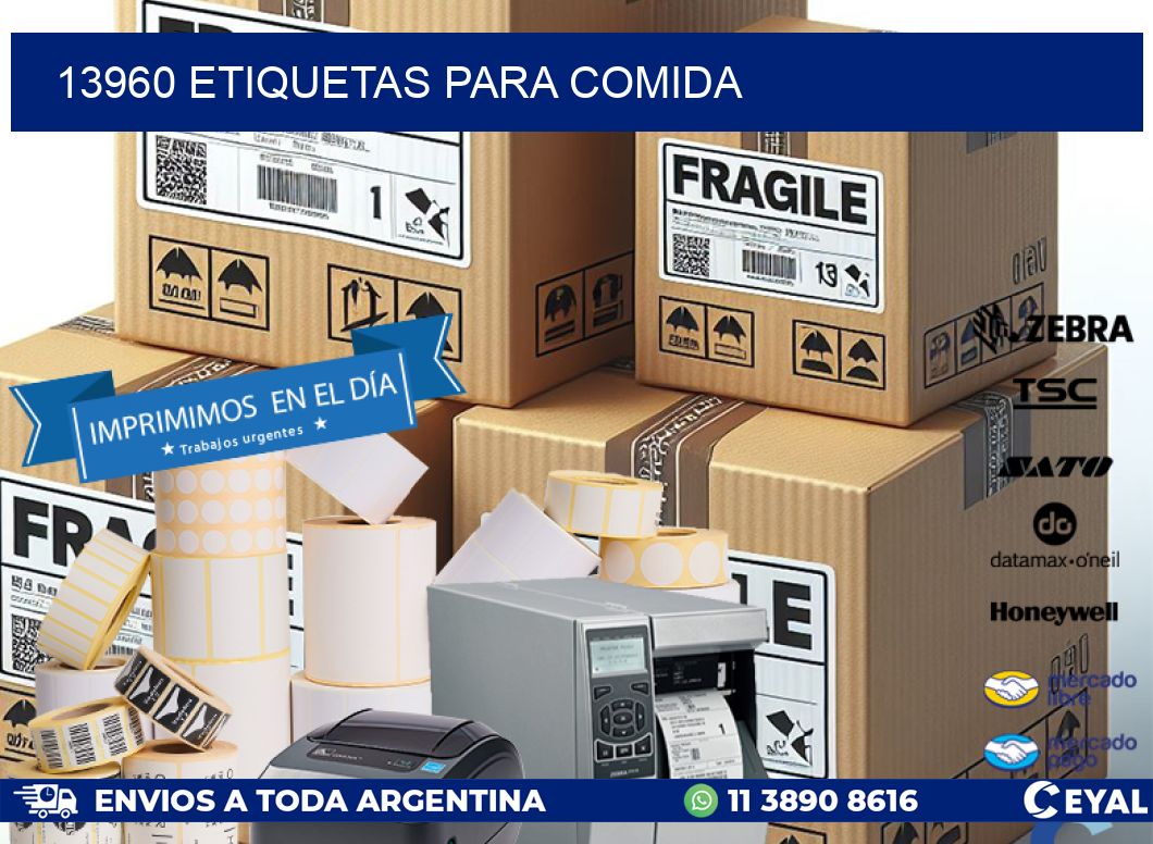 13960 ETIQUETAS PARA COMIDA