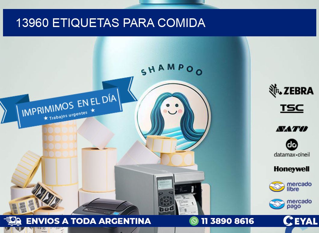 13960 ETIQUETAS PARA COMIDA