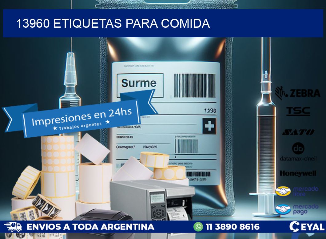 13960 ETIQUETAS PARA COMIDA