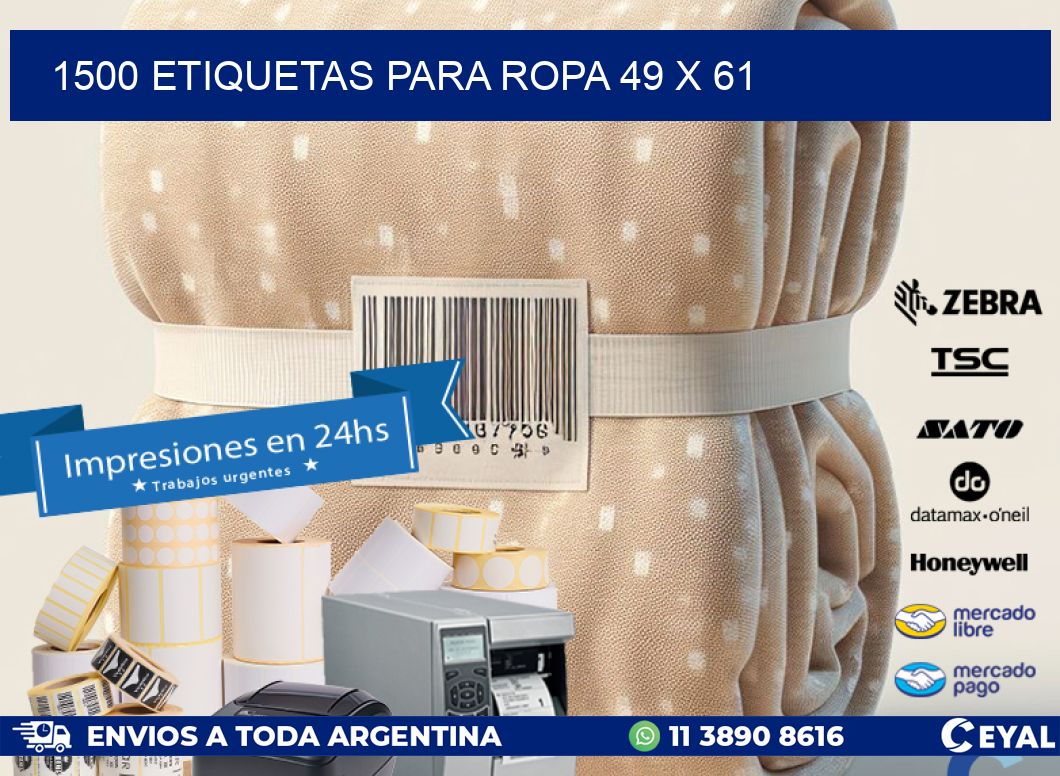 1500 ETIQUETAS PARA ROPA 49 x 61