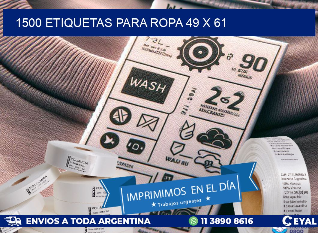 1500 ETIQUETAS PARA ROPA 49 x 61