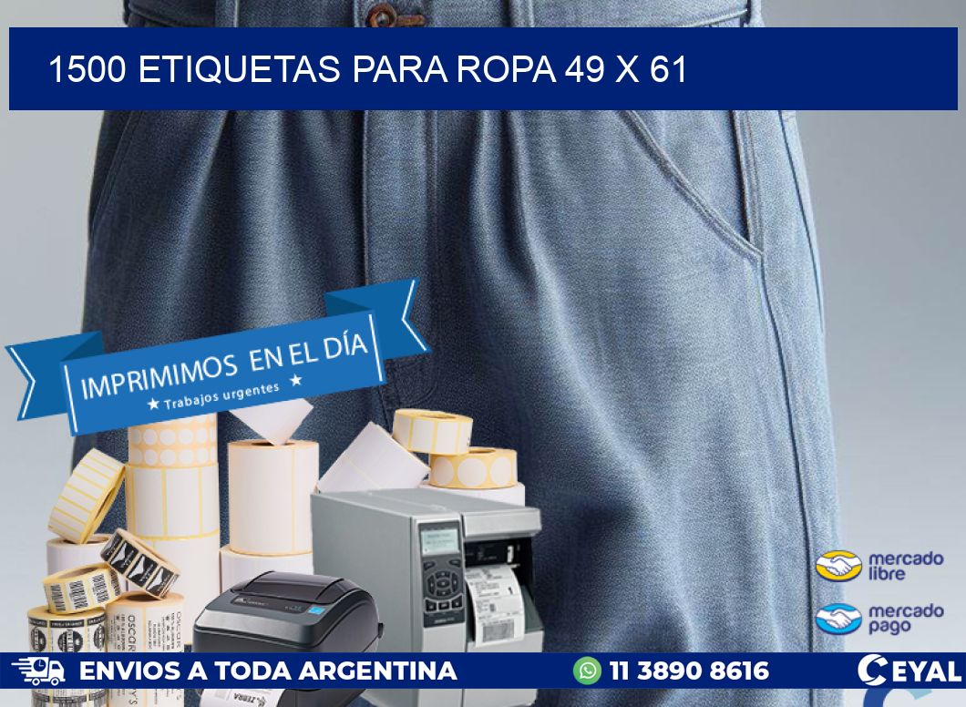 1500 ETIQUETAS PARA ROPA 49 x 61