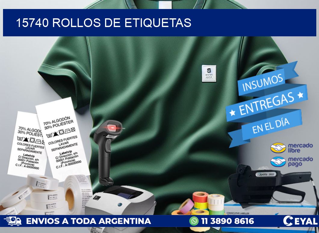 15740 ROLLOS DE ETIQUETAS
