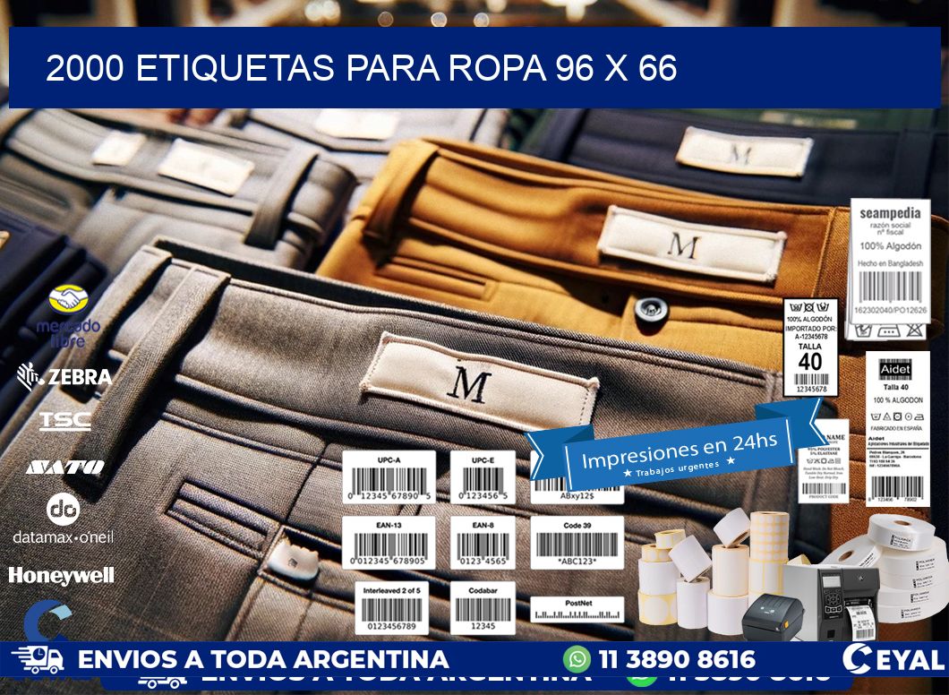 2000 ETIQUETAS PARA ROPA 96 x 66