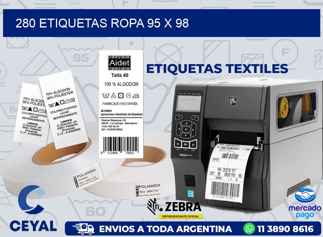 280 ETIQUETAS ROPA 95 x 98