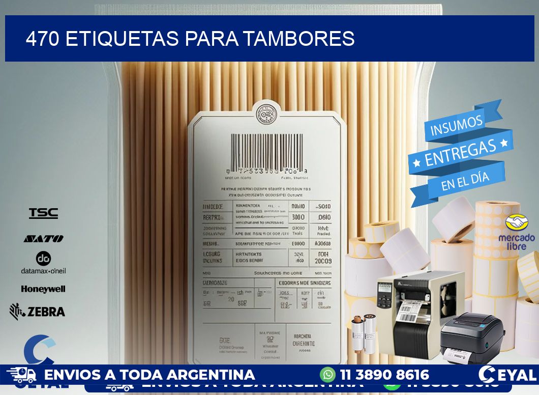 470 ETIQUETAS PARA TAMBORES