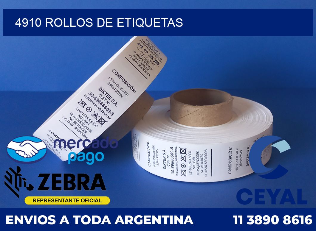4910 ROLLOS DE ETIQUETAS