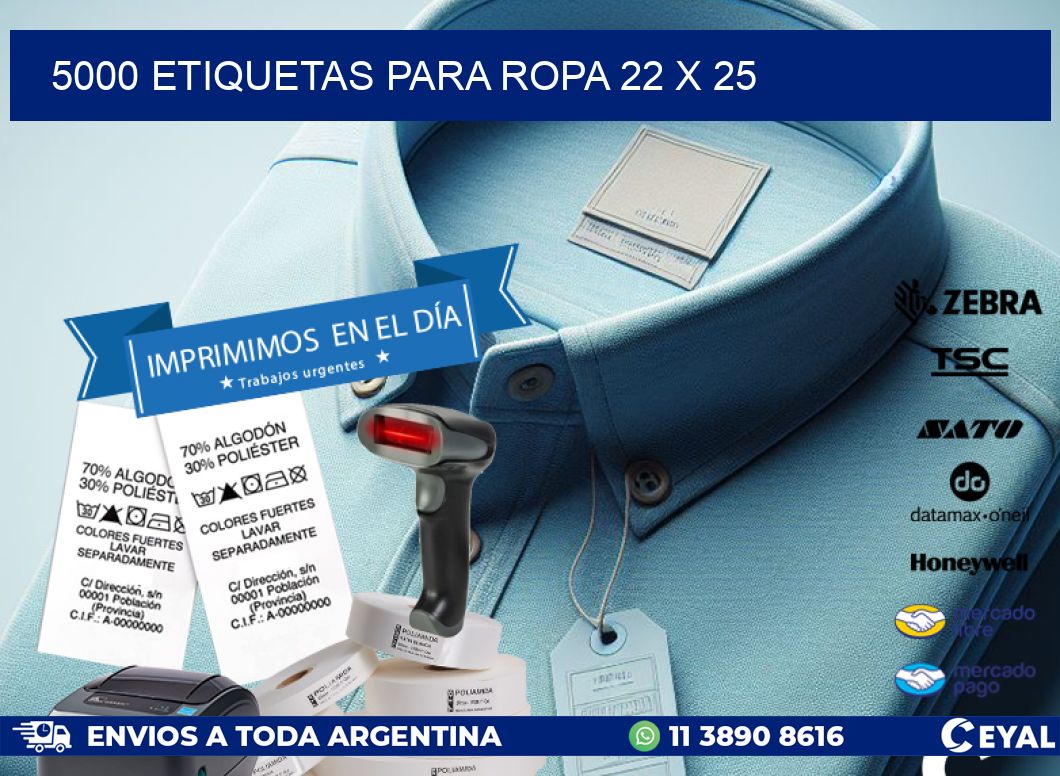 5000 ETIQUETAS PARA ROPA 22 x 25