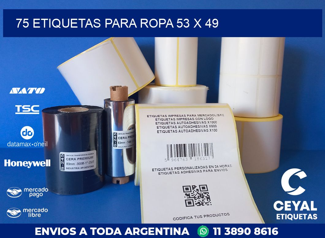 75 ETIQUETAS PARA ROPA 53 x 49