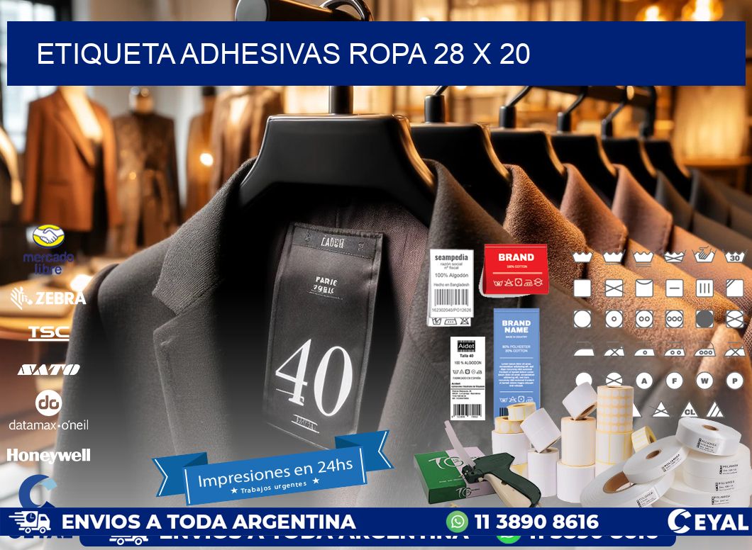 ETIQUETA ADHESIVAS ROPA 28 x 20