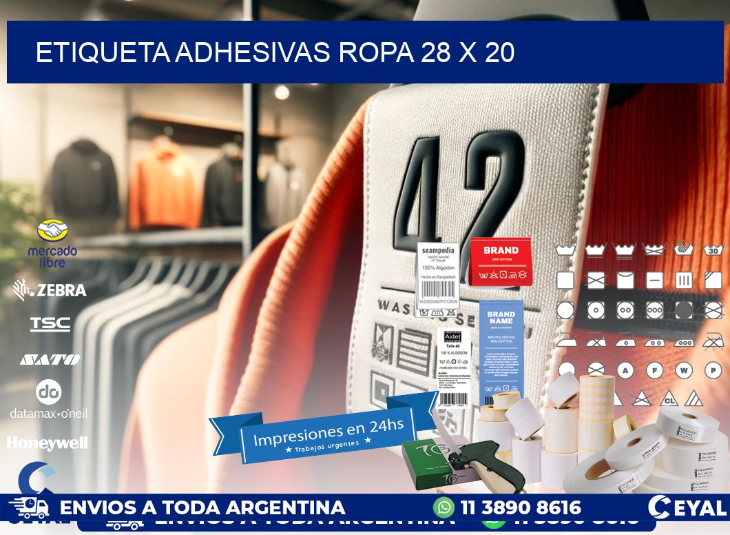 ETIQUETA ADHESIVAS ROPA 28 x 20