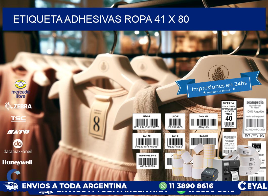 ETIQUETA ADHESIVAS ROPA 41 x 80
